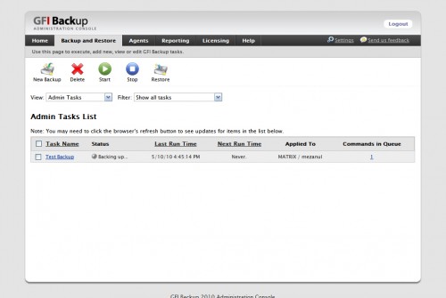 GFI Backup - Backup and Restore
