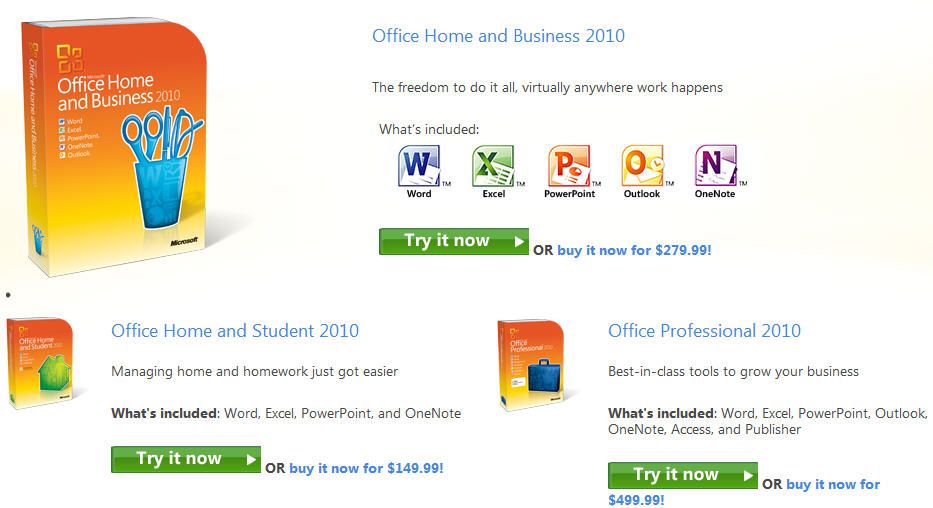 30 day free trial for microsoft office 2010