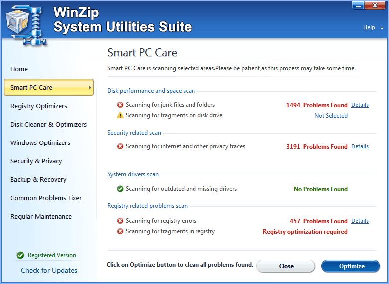 what is direct defrag in winzip system utilities suite