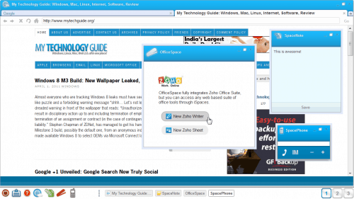 iSpaces: CloudBrowser, SpaceNote, SpacePhone, OfficeSpace iSpaces: CloudBrowser, SpaceNote, SpacePhone, OfficeSpace